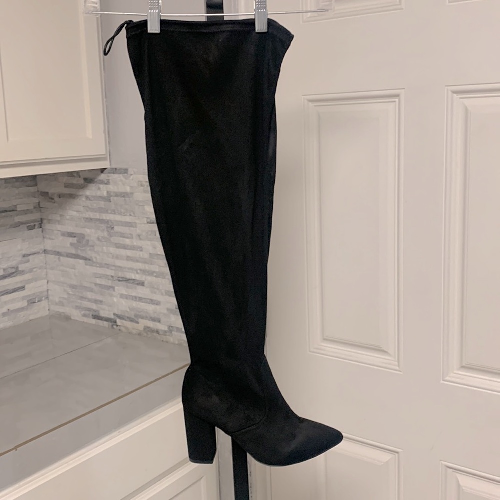 Black Suede thigh high boots